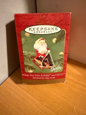 Hallmark Keepsake Ornament Barbie Winter Fun Red and Green